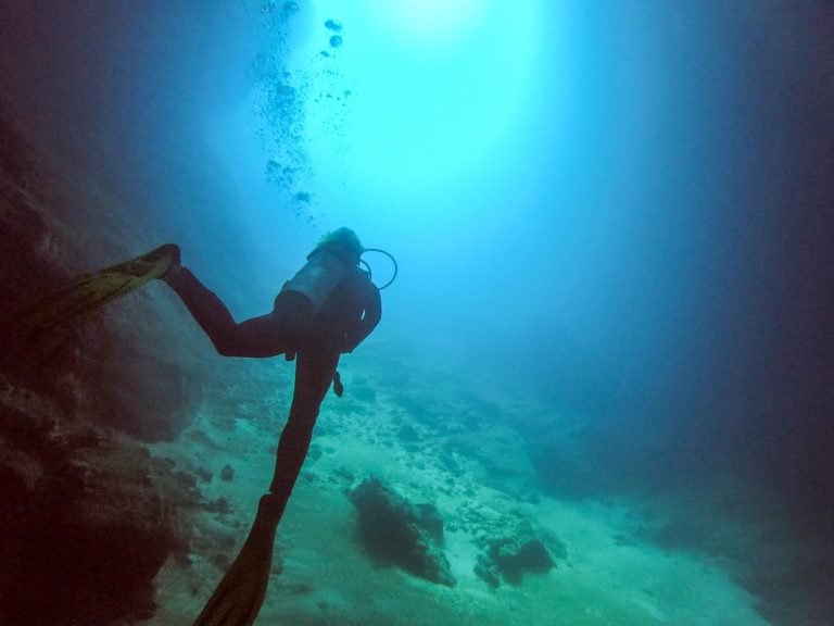 Diving into the light in south lombok